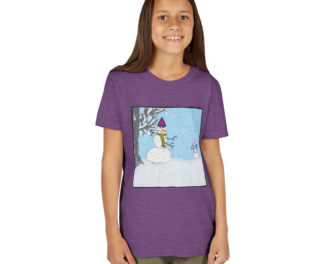 Snowman Scene Youth Tee | Winter Clothes Graphic Tee