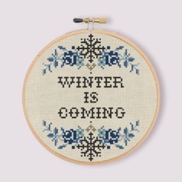 PATTERN | Winter is Coming Game of Thrones counted cross stitch pattern