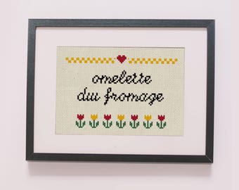 Omelette Du Fromage counted cross stitch pattern