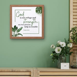 Bible Verse Wall Art Printable | Psalm 46:1 Scripture Print | Christian ...