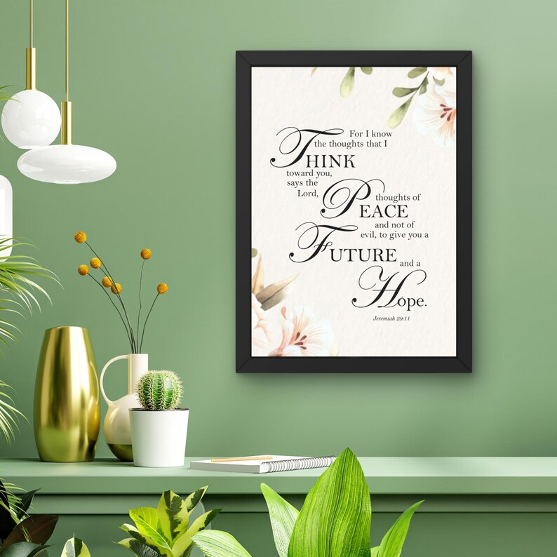Jeremiah 29:11 Bible Verse Wall Art | Scripture Print for Home Decor ...