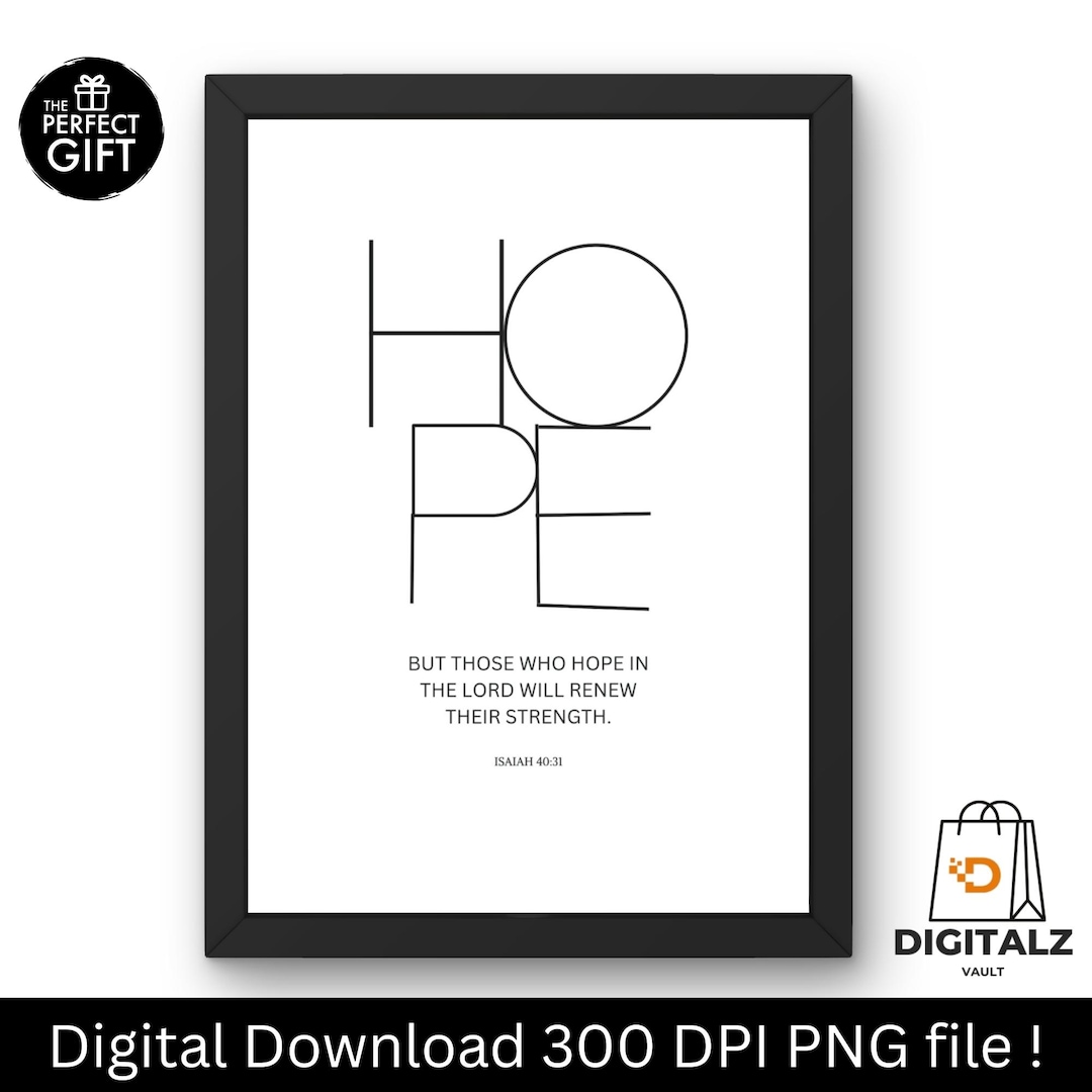 Christian Wall Art Digital Download | Bible Verse Quote "hope in the ...