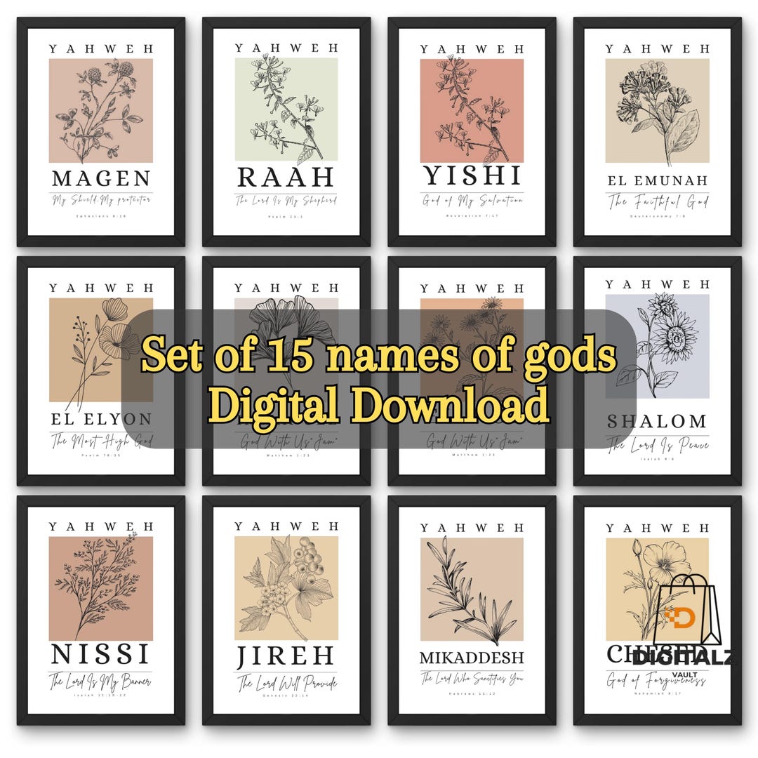 15 Names of God Wall Art Set – Christian Bible Verse Printable ...