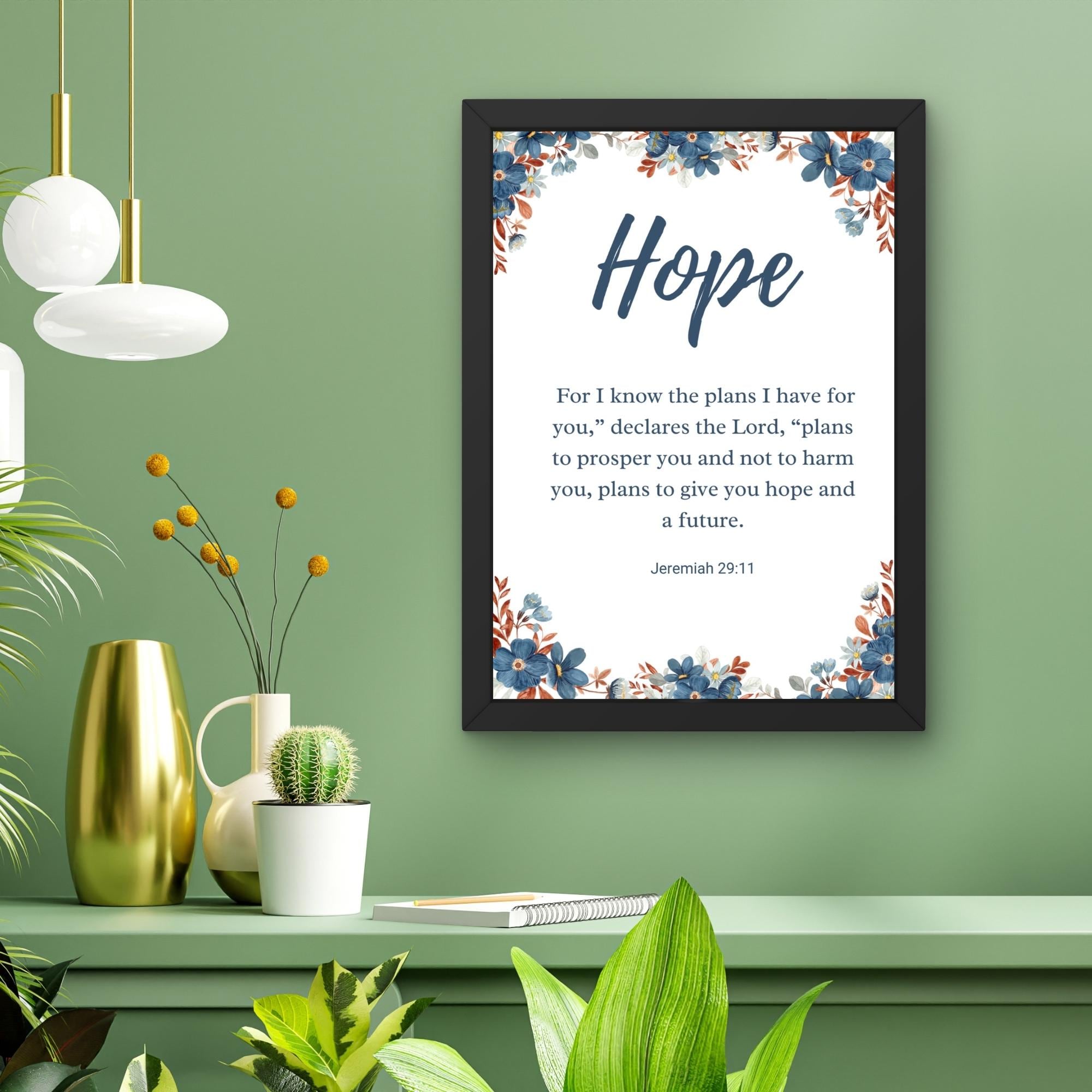Jeremiah 29:11 Hope Bible Verse Wall Art | Christian Scripture ...