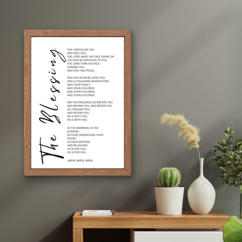 The Blessing Bible Verse Wall Art: Christian Printable Home Decor - Etsy