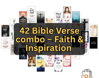 42 Bible Verse Wall Art Bundle | Christian Script Prints | Faith & Inspiration Digital Wall Decor | Religious Quote Posters | Bible Artwork