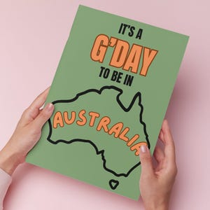 Australia Wall Art Printable – It’s a G’Day to Be in Australia – Aussie Home Decor Digital Download