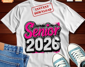 File PNG e SVG per la classe del 2026 (Senior 2026), design per la cerimonia di laurea, file per sublimazione per la mamma di Coquette Shirt.