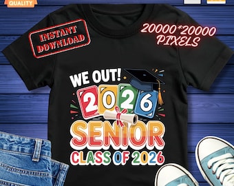 Siamo fuori! Design per la laurea, maglietta della classe del 2026, PNG SVG, download digitale