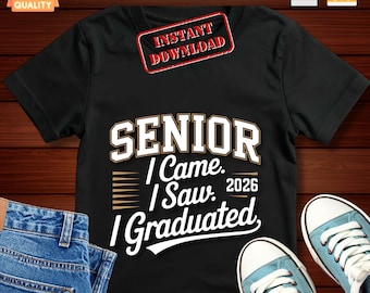 Citazione Senior 2026 PNG SVG, Design per maglietta di laurea, Maglietta Classe 2026 (Download digitale)