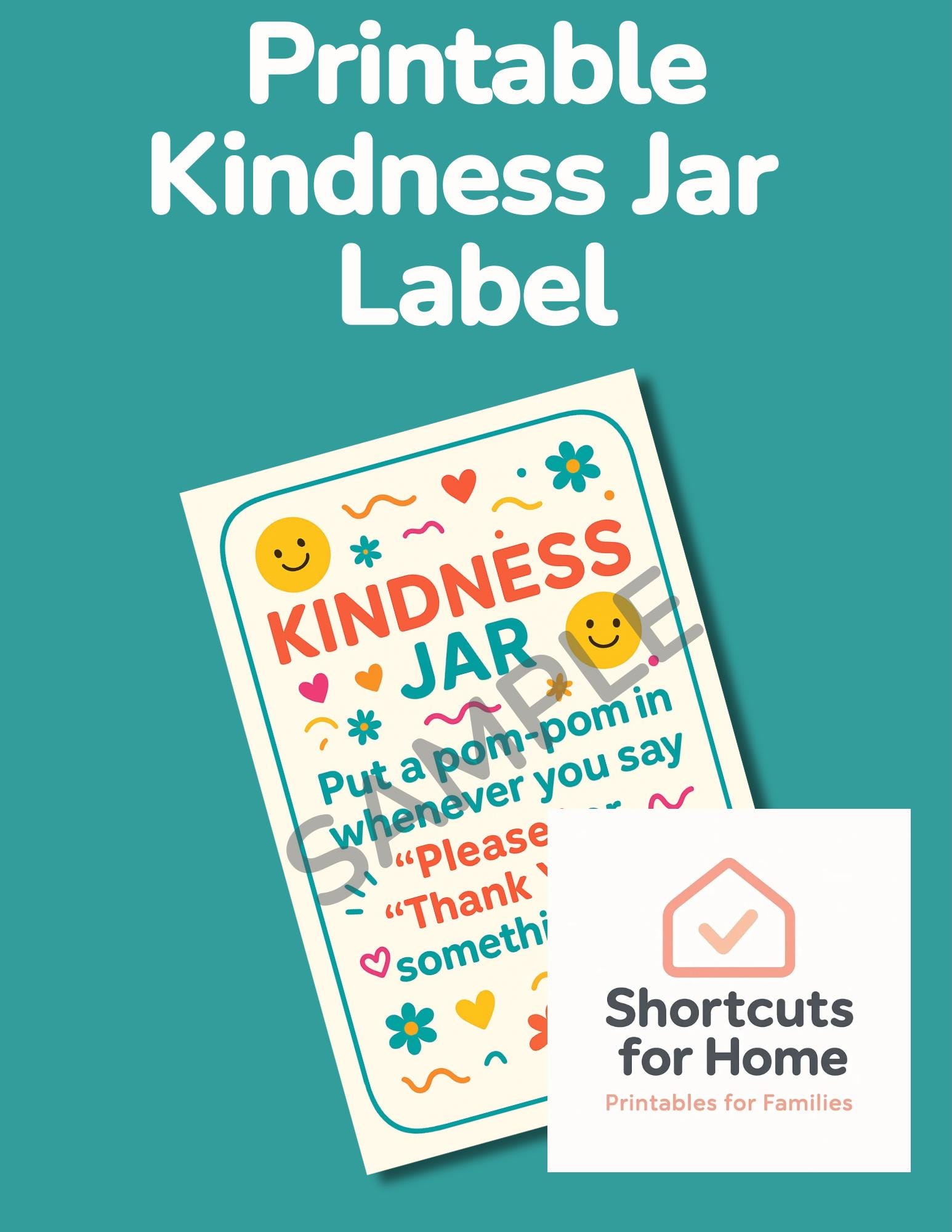 Kindness Jar Label Printable – Positive Behavior Reward Chart for Kids ...