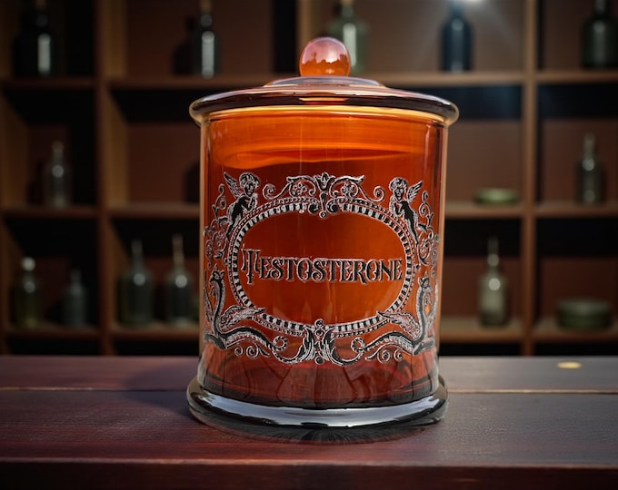Testosterone Large Glass apothecary jar