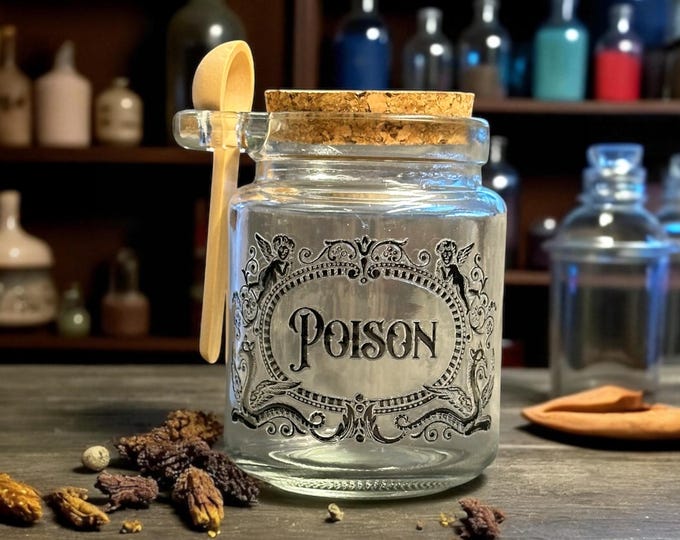 Poison small glass jar