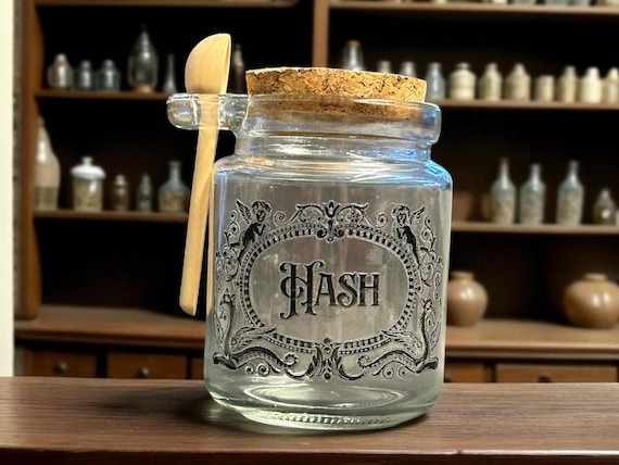 Hash small glass jar