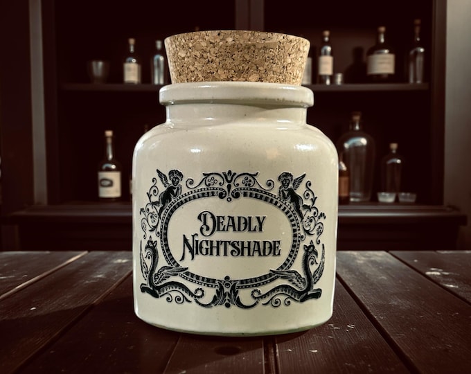 Deadly Nightshade Stoneware apothecary jar