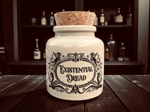 Apothecary Stoneware Jar “Existential Dread”