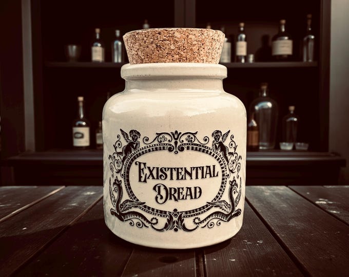 Apothecary Stoneware Jar “Existential Dread”