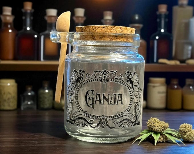 Ganja small glass jar