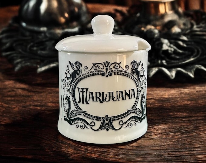Marijuana small apothecary jar