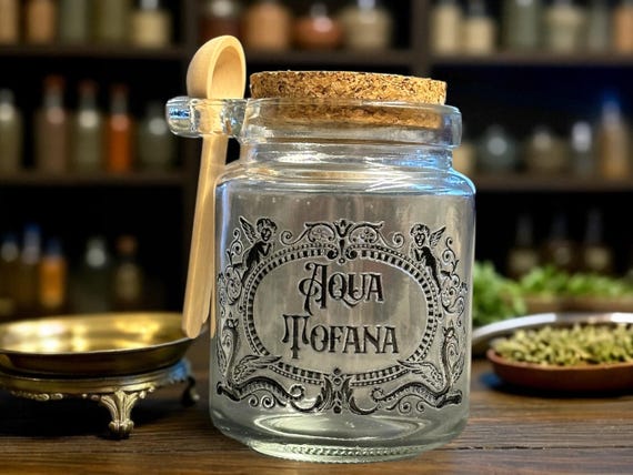 Aqua Tofana small glass jar