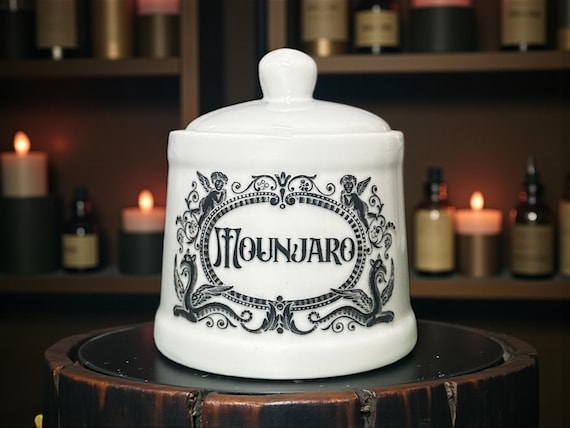 Mounjaro white apothecary jar pot