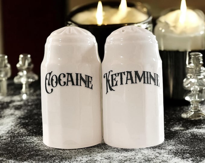 Cocaine and Ketamine Salt and pepper shakers
