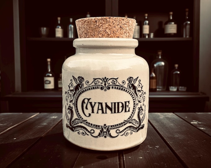 Cyanide Stoneware apothecary jar