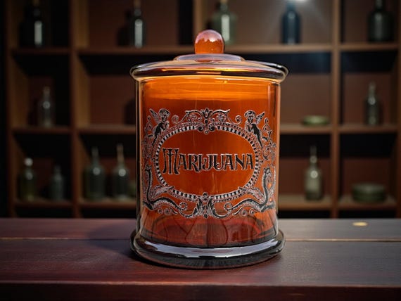 Marijuana Large Glass apothecary jar