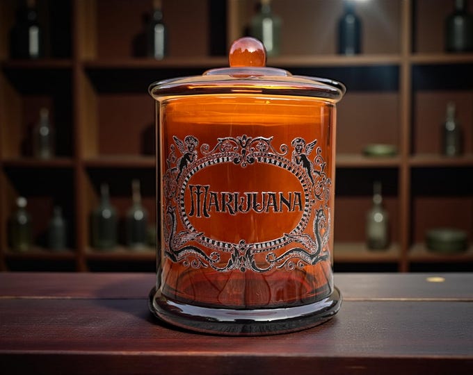 Marijuana Large Glass apothecary jar