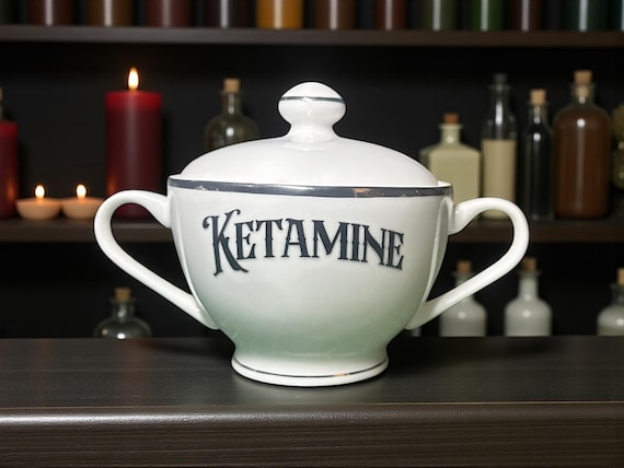 Ketamine white apothecary jar