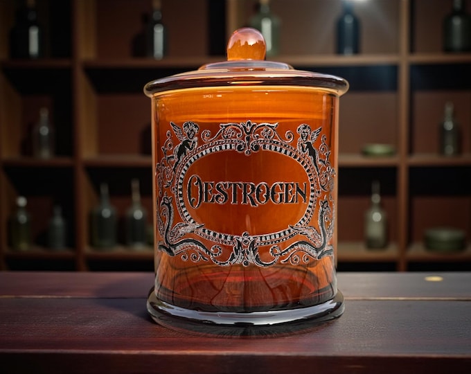 Oestrogen Large Glass apothecary jar