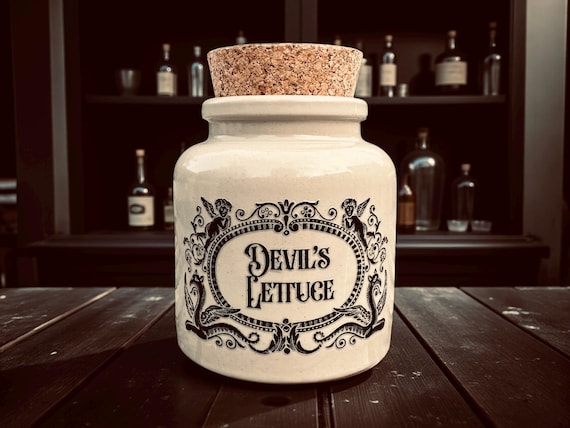 Devils Lettuce apothecary jar
