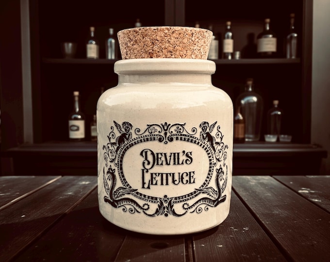 Devils Lettuce apothecary jar