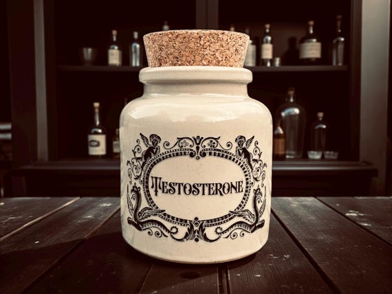 Testosterone apothecary jar