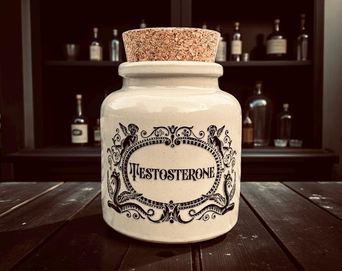 Testosterone apothecary jar