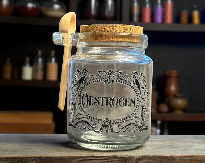 Oestrogen small glass jar