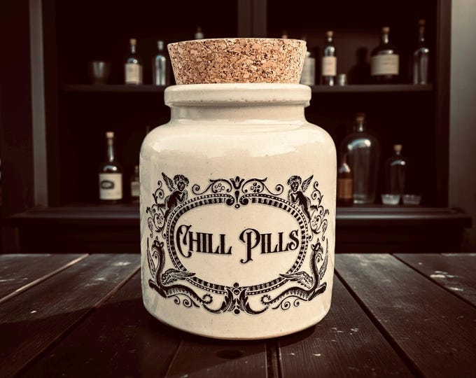 Chill Pills apothecary jar