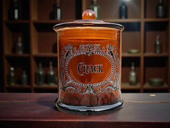Crack Large Glass apothecary jar