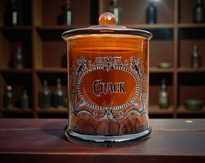 Crack Large Glass apothecary jar