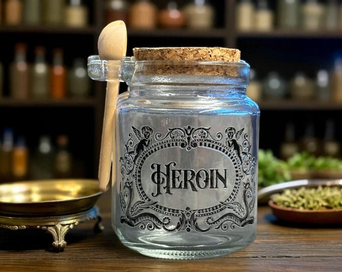 Heroin small glass jar