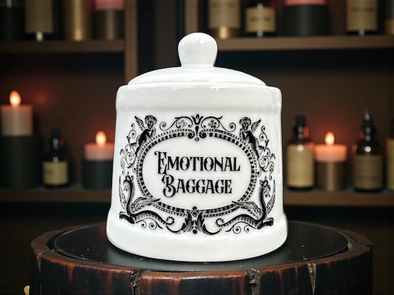 Emotional Baggage Ceramic Jar Funny Statement Storage Humorous Home Decor Novelty Gift