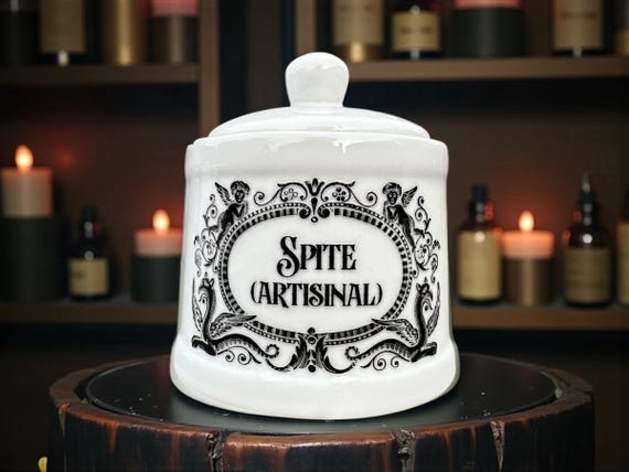 Spite (Artisinal) Ceramic Jar | Funny Statement Storage | Humorous Home Decor | Novelty Gift