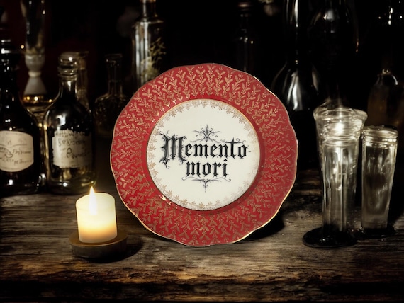 Memento Mori Vintage 16cm Decorative Plate with Stand