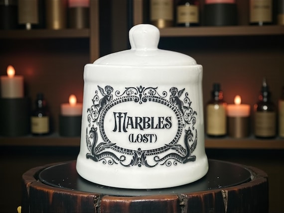 Marbles (Lost) white apothecary jar pot