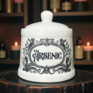 Arsenic white apothecary jar pot