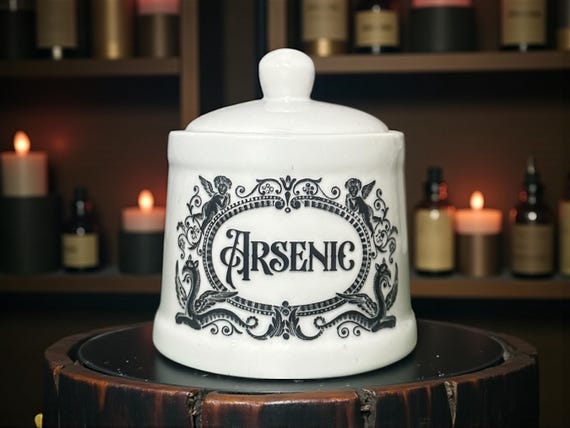 Arsenic white apothecary jar pot