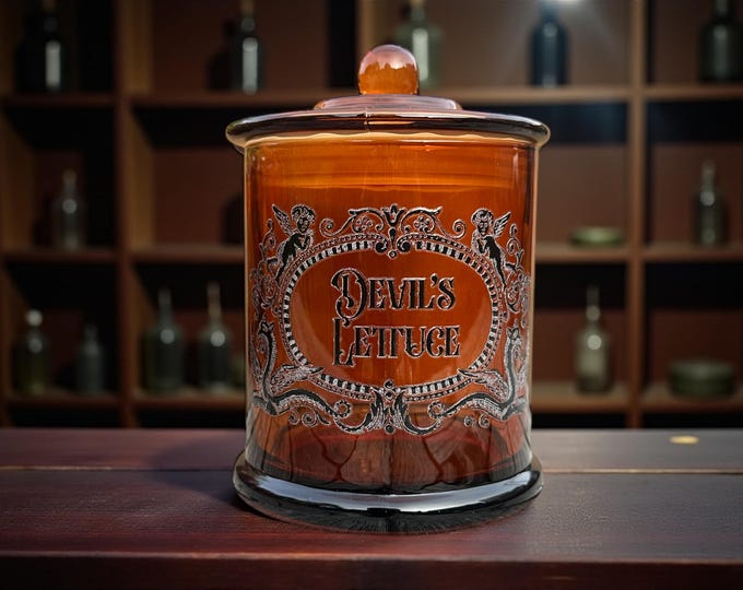 Devil's Lettuce Large Glass apothecary jar