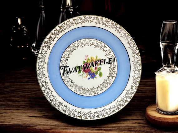 Twatwaffle, vintage plate with stand