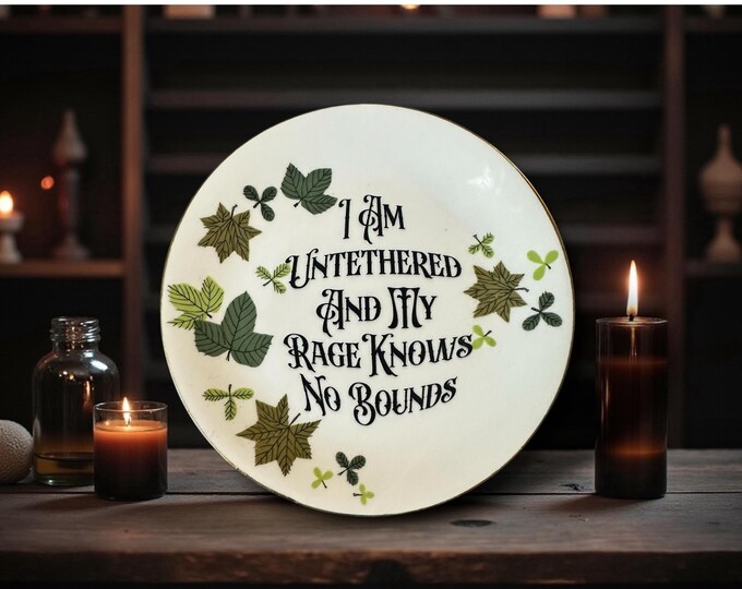 I Am Untethered , vintage plate with stand