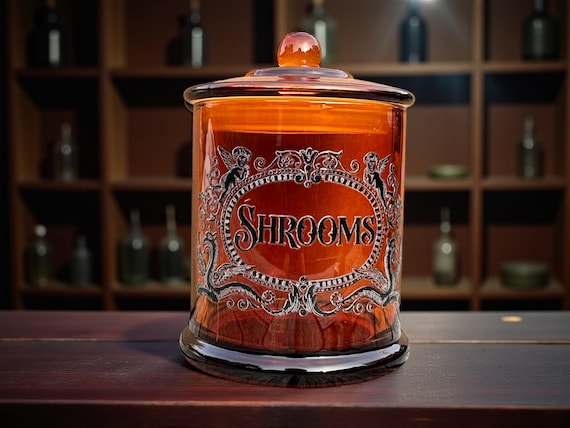 Shrooms Large Glass apothecary jar
